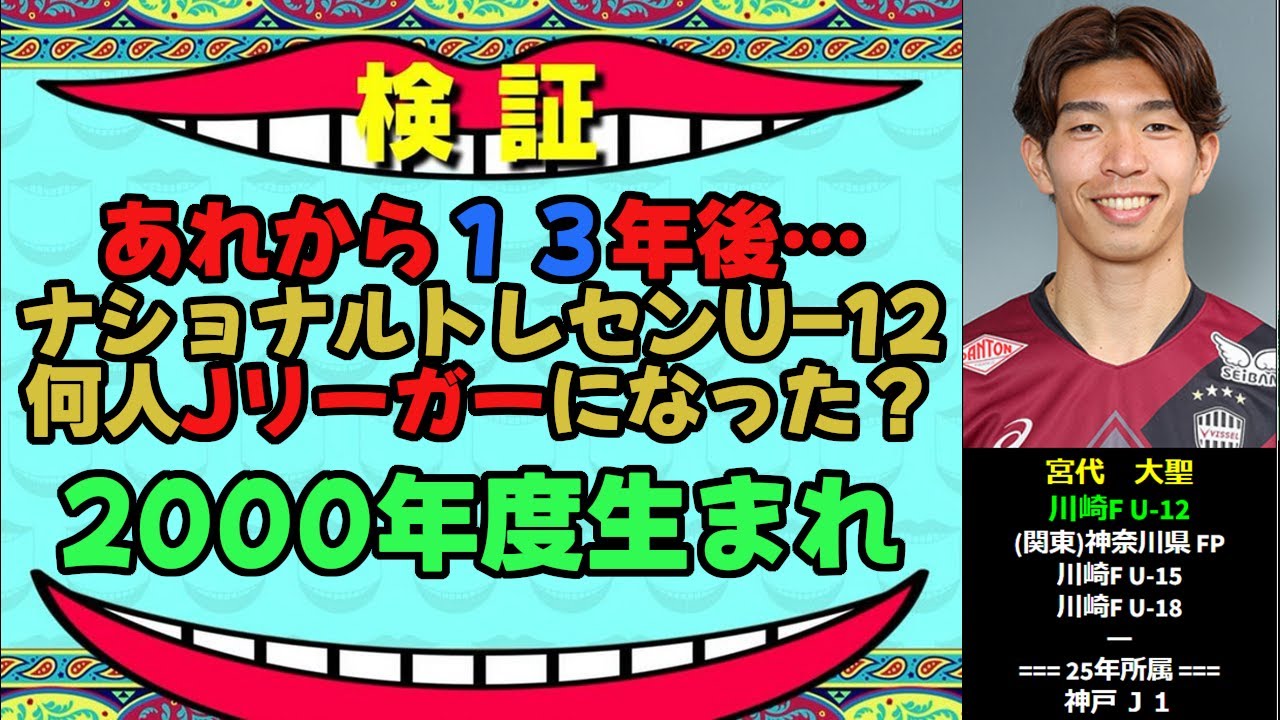 山田雄士 ページ あれから13年後…】2012年ナショトレU12選出メンバー何人Jリーガーに