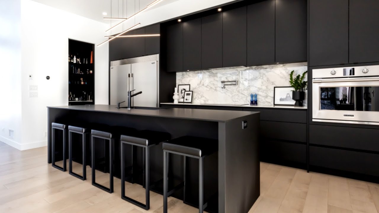 25+ Black Kitchen (Modern Design, Dark Color) Interior Design ...