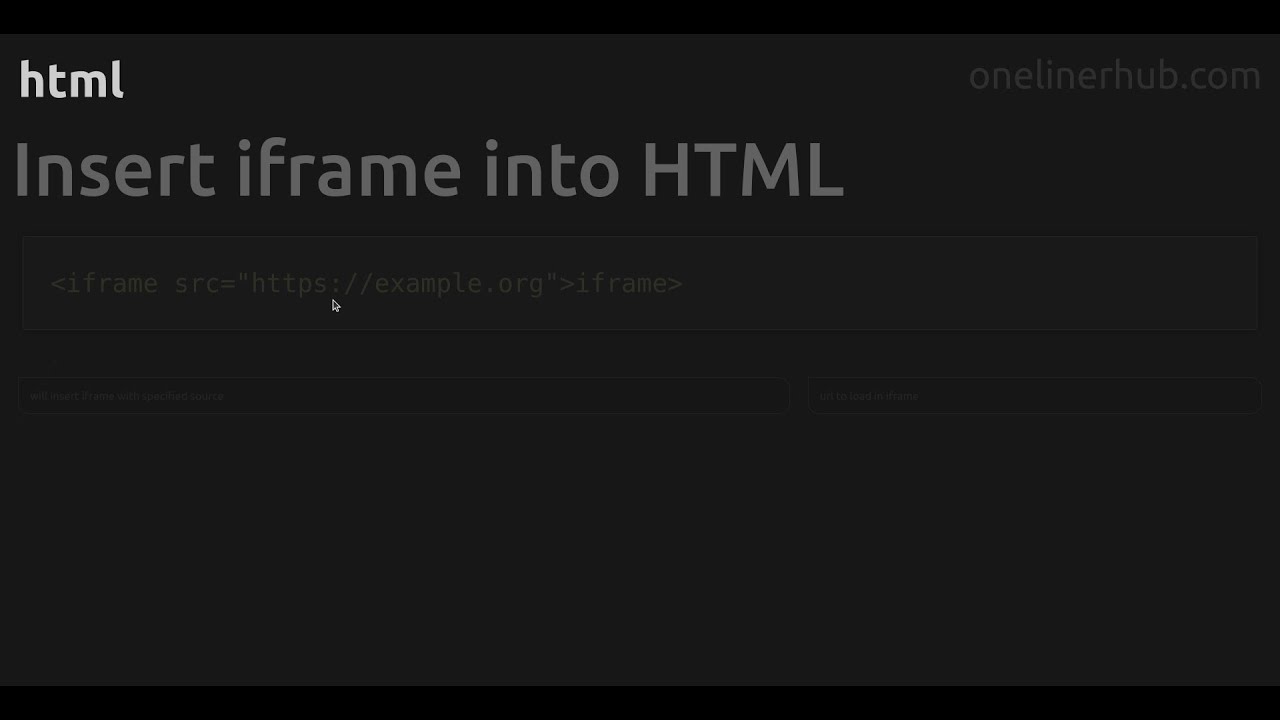 Insert iframe into HTML #ffmpeg - YouTube