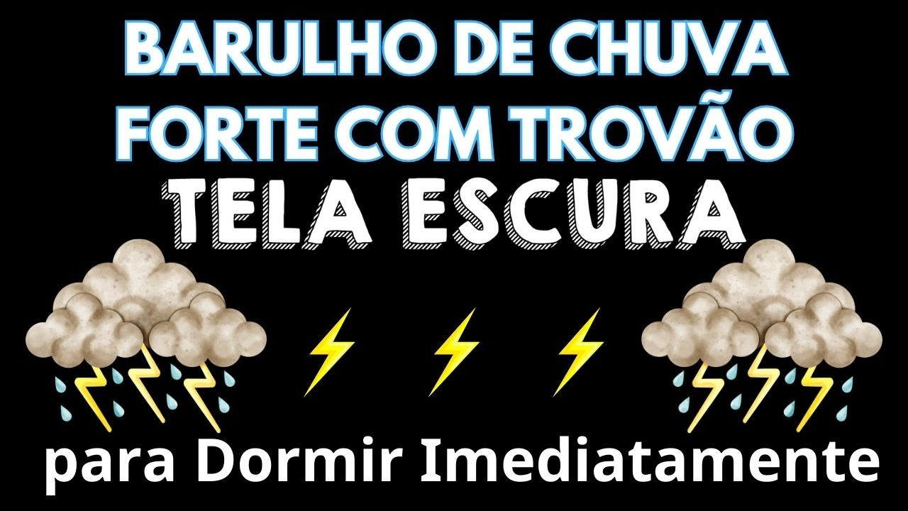 Chuva e tempestade para reduzir o estresse 🌦️ Sono profundo e relaxamento total em uma tela preta