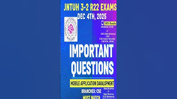 👉👉 JNTH 2025 R22 Mobile Application Development | Important Questions for Exams | JNTUH