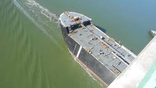 Monterey Bay enters Carquinez Strait with two tug escort