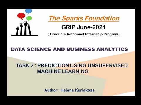 The Sparks Foundation | GRIP June 2021 | Task 2 - Unsupervised Machine Learning