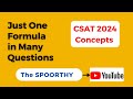 Csat concepts  one formula in many questions upsc csat srinivasyadavsir