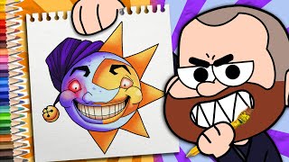 COMO DESENHAR O SOL E LUA | FNAF SECURITY BREACH | SUNRISE MOONDROP