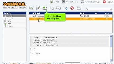 How to mark messages in RoundCube