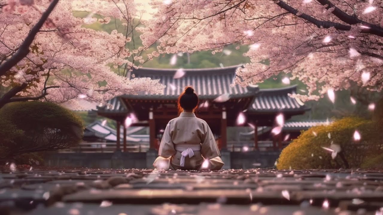 Japanese Cherry Blossom Meditation   Relaxing Music for Stress Relief and Deep Relaxation