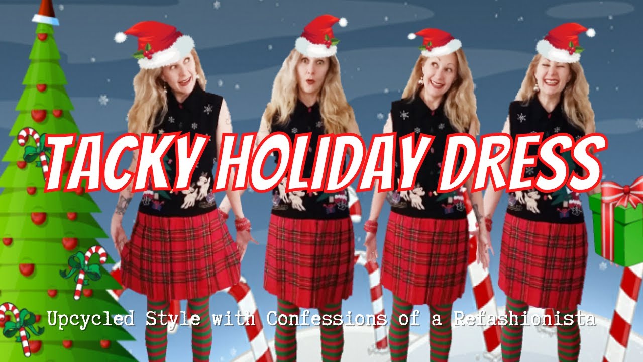 white christmas dresses Boy's Tacky Tinsel Ugly Christmas Sweater | Funny & Festive X-Mas Sweaters | All Sizes | Red/Green