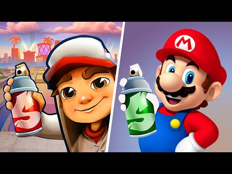 Subway Surfers VS Super Mario Run Subway Surfers New Update Hollywood Subway Surfers Youtube 