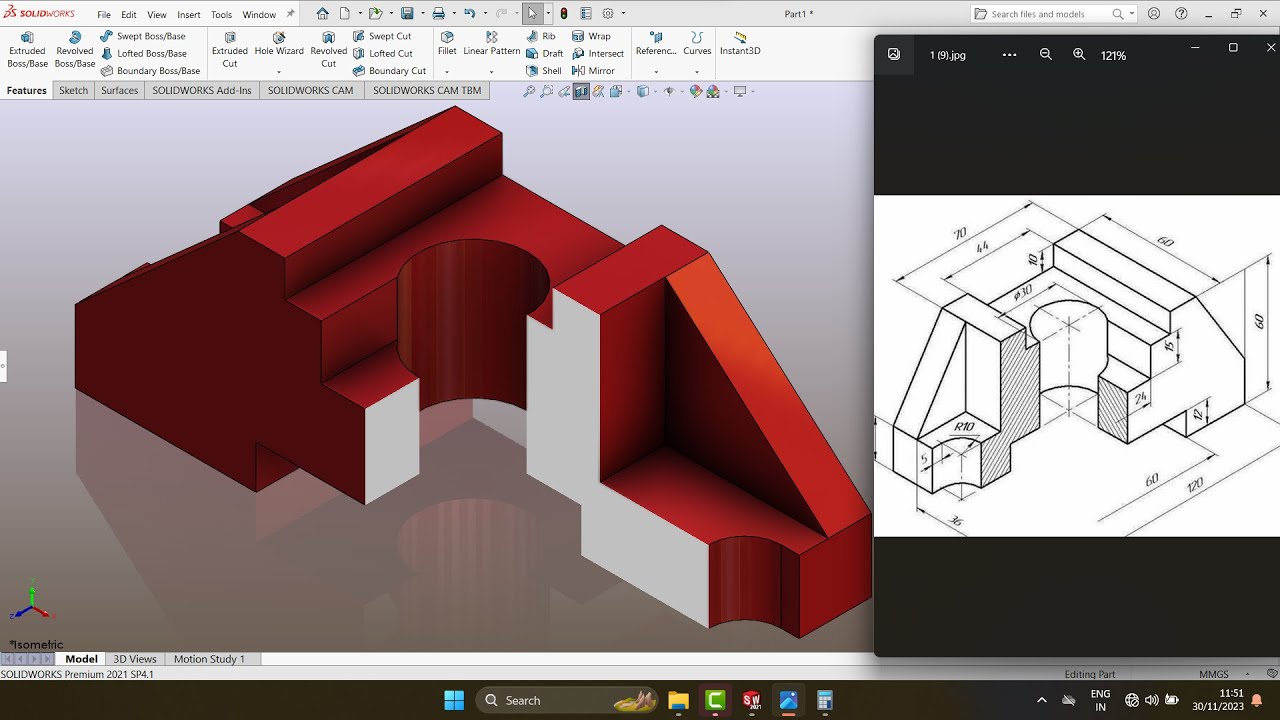 Contoh Solidworks Solidworks | Mechanical drawing untuk pemula 2D Ke 3D | 21 | - YouTube