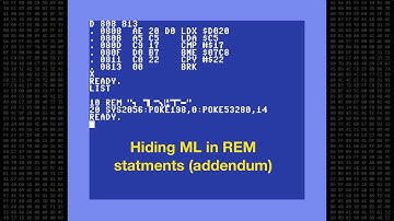C64 - Addendum to Hiding ML in REM statements