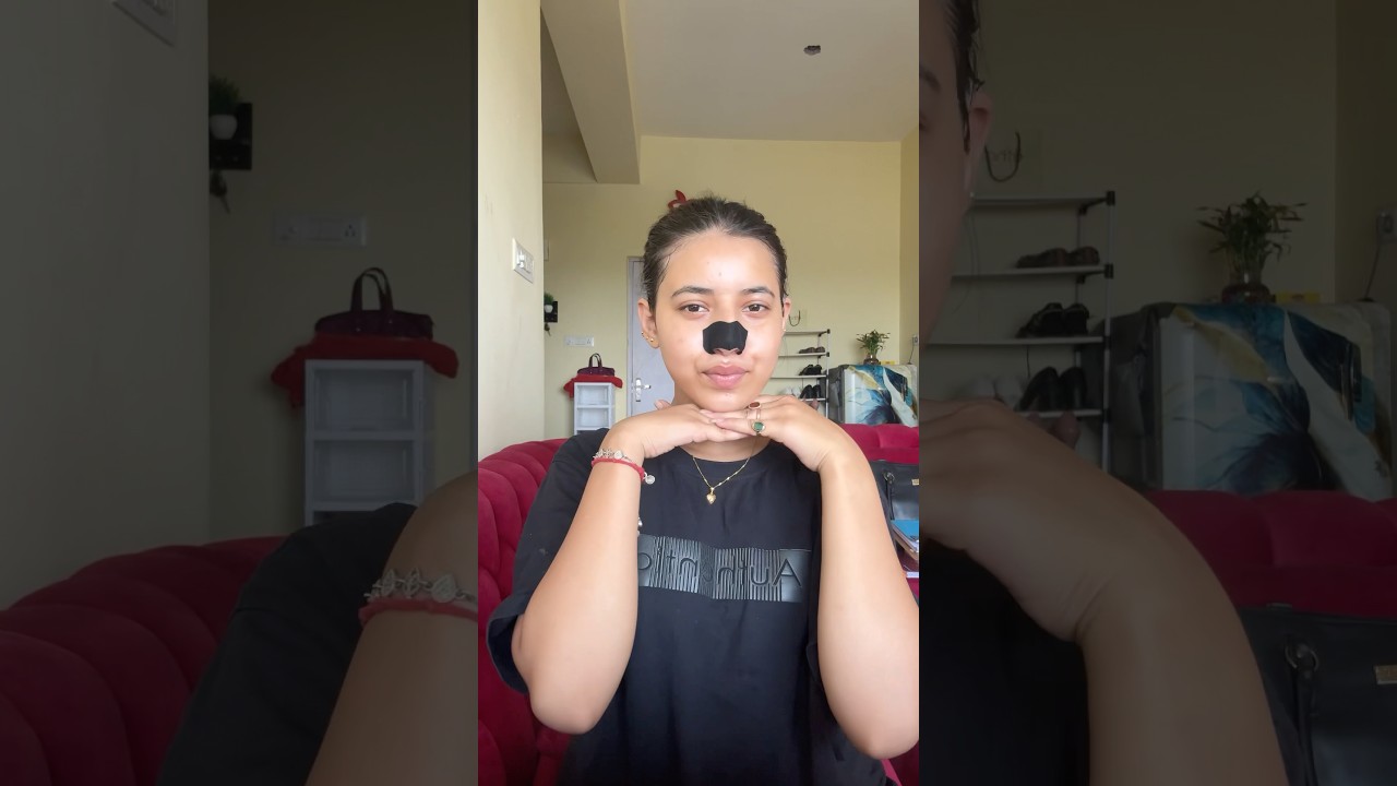 Trying charcoal nose strips from Pee safe 🧖🏻‍♀️🎋👃🏻