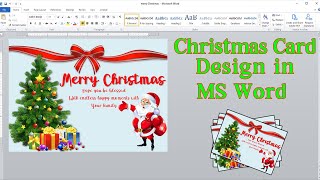 How to make Merry Christmas Card Design in ms word || marry Christmas 2020 || MS Word Tutorial screenshot 5