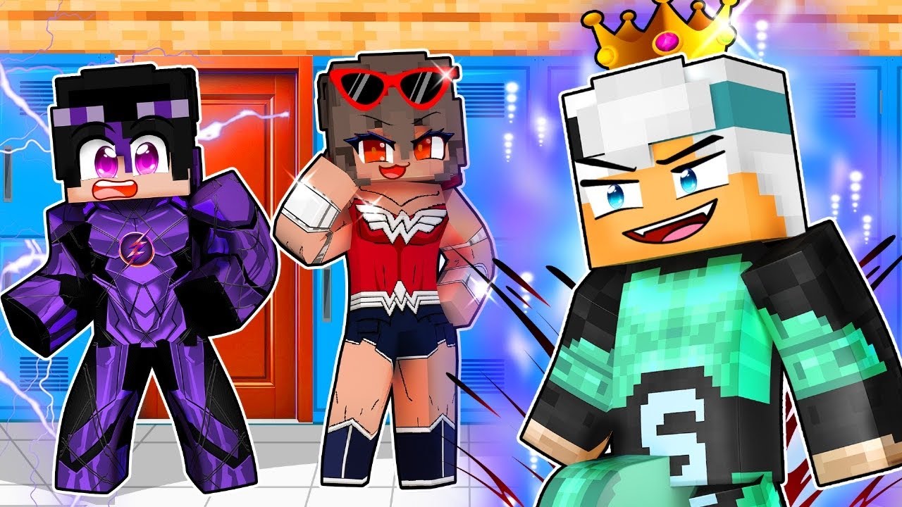 SOU O REI DA ESCOLA DE HERÓIS no Minecraft