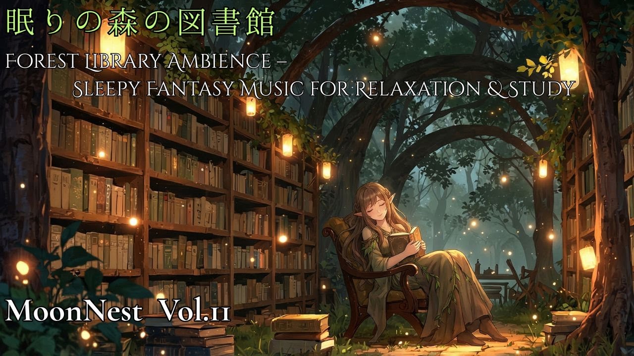 MoonNest Vol.11ー Forest Library Ambience – Sleepy Fantasy Music for Relaxation & Study｜眠りの森の図書館
