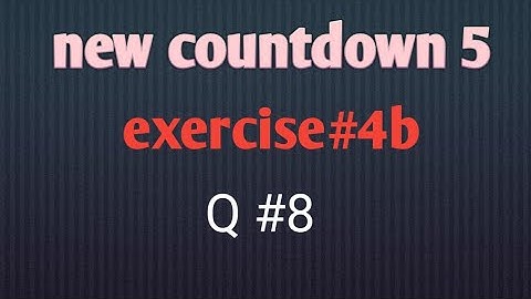 new countdown 5 || exercise #4b || Q #8 || maths with shumaila