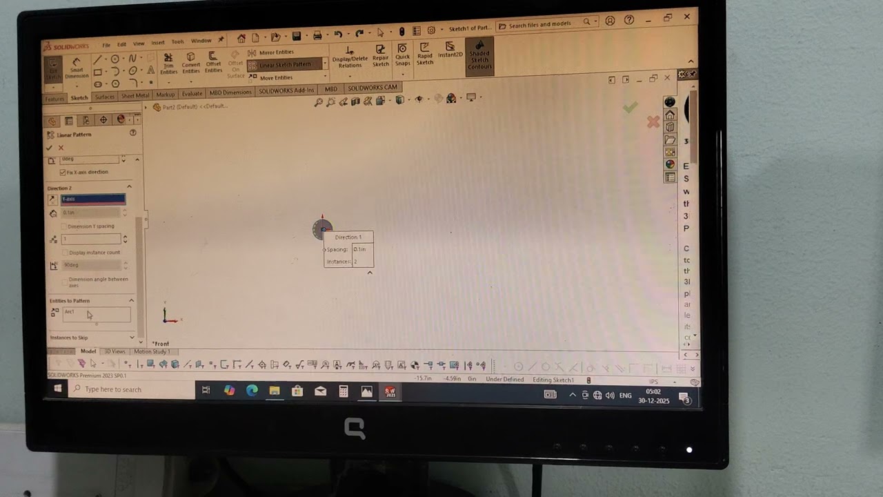 How to use pattern command in vertical 