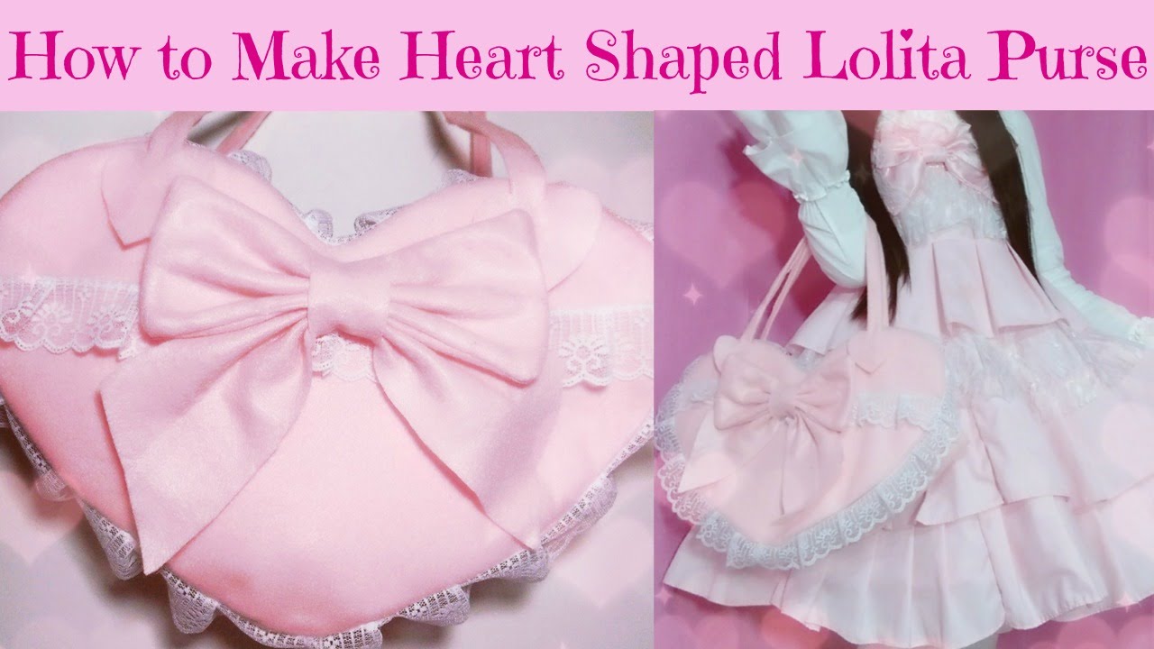 DIY-How to make kawaii heart shape Lolita purse (Easy) - YouTube