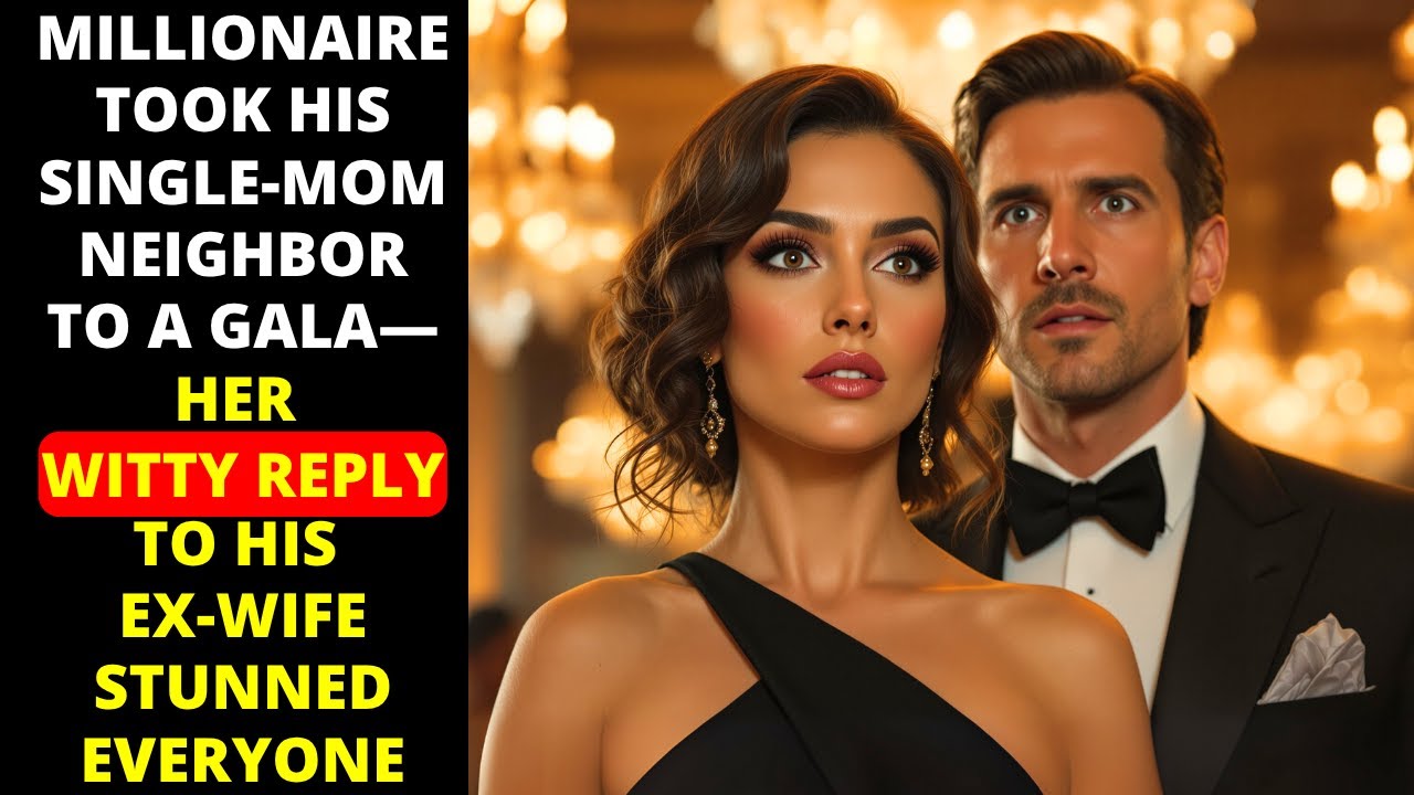 MILLIONAIRE TOOK HIS SINGLE-MOM NEIGHBOR TO A GALA—HER WITTY REPLY TO HIS EX-WIFE STUNNED EVERYONE