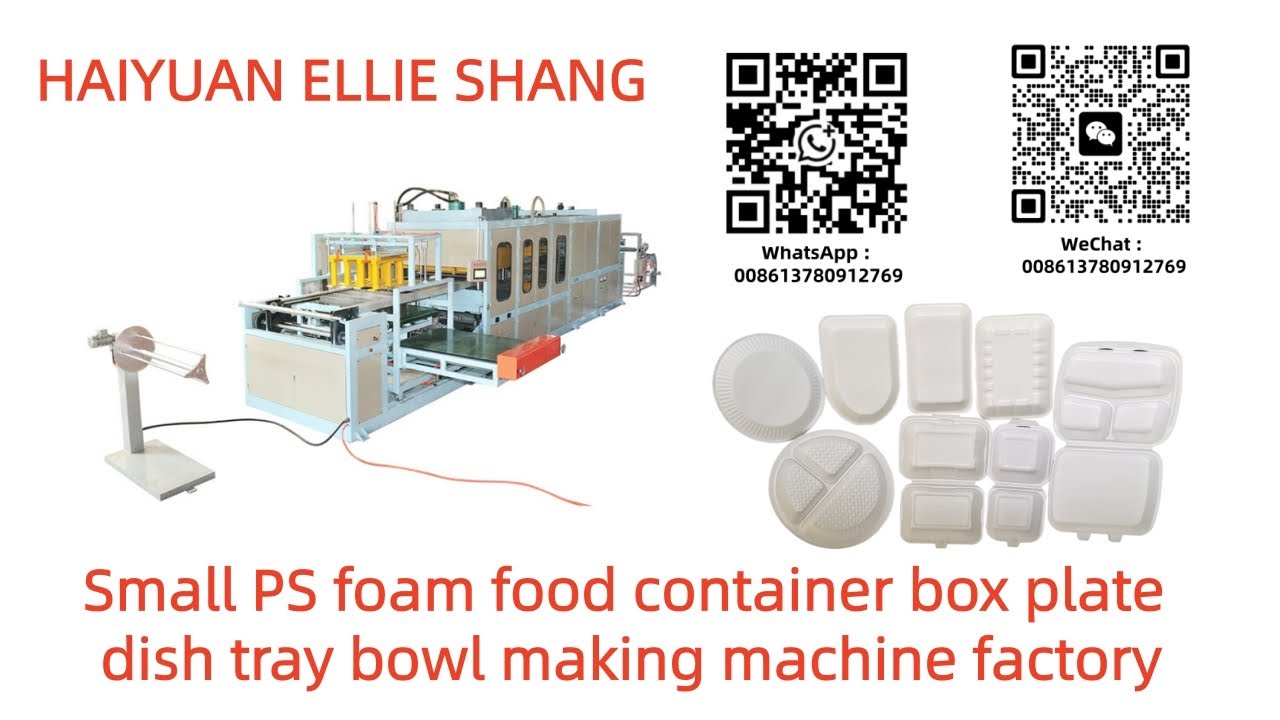 Small PS foam food container box plate dish tray bowl making machine factory WhatsApp008613780912769