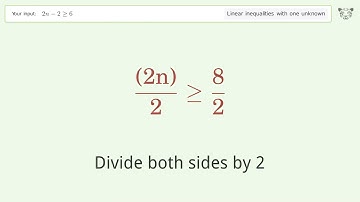 Solving Linear Inequalities: 2n-2 is Greater Than or Equal to 6