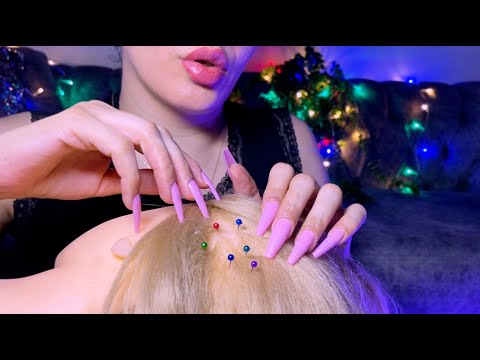 ASMR Plucking🤩, Needles from Scalp📍💤, Sleepy Scalp Check,Tingly Sleep Triggers( 2 Ver)