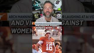 Reaction after #Texas QB Arch Manning apologizes for laughing at AI video