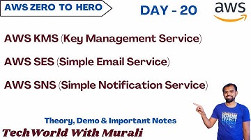 Day 20 | AWS KMS , SNS , SES |  Free AWS Course | 30 Days | #Cloud #aws #techworldwithmurali
