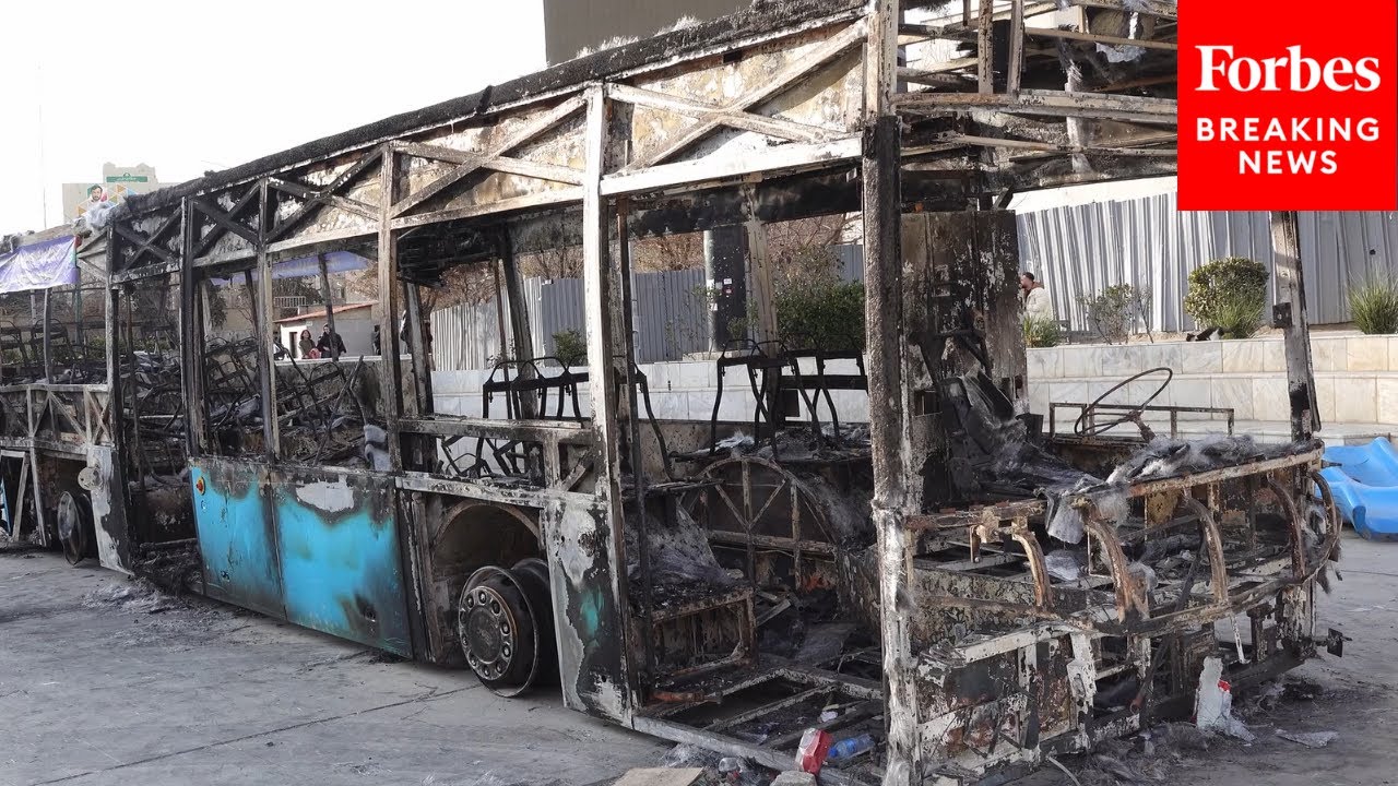 Vehicles Are Left Completely Torched After Mass Protests In Iran