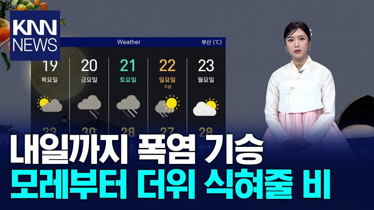 내일까지 폭염 기승 모레부터 더위 식혀줄 비/ KNN