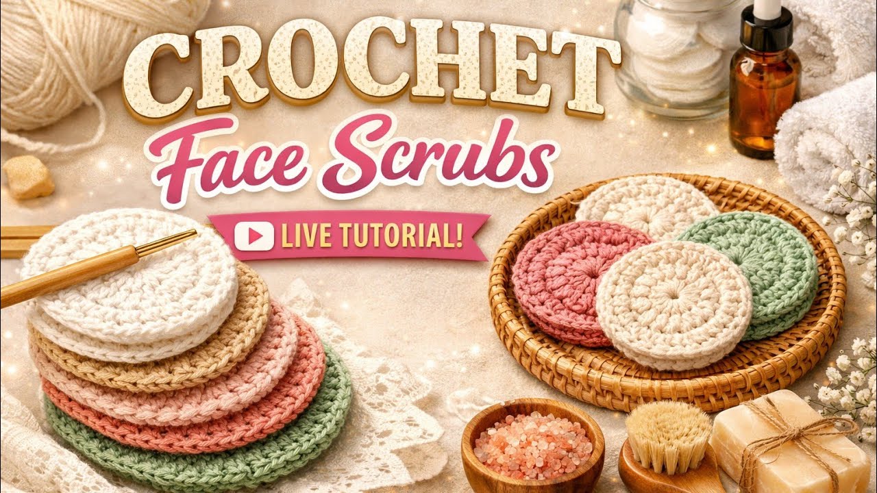 Easy Crochet Face Scrub Tutorial 🧶 | Beginner Friendly & Eco-Friendly Skincare | LIVE