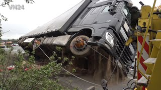 19.10.2021  VN24  Accident on A2  difficult truck salvage