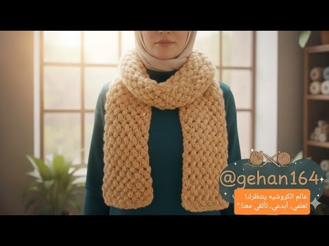 اصنعي كوفيتك الشتوية الدافئة بنفسك كوفية كروشيه سهلة للمبتدئين