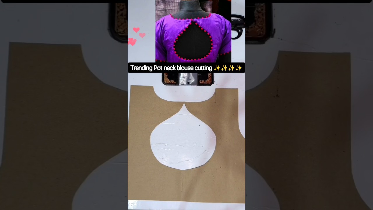 pot neck blouse cutting 
