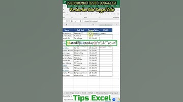 Cara Menghitung Umur Otomatis di Excel #Rumusexcel #Hitungumur