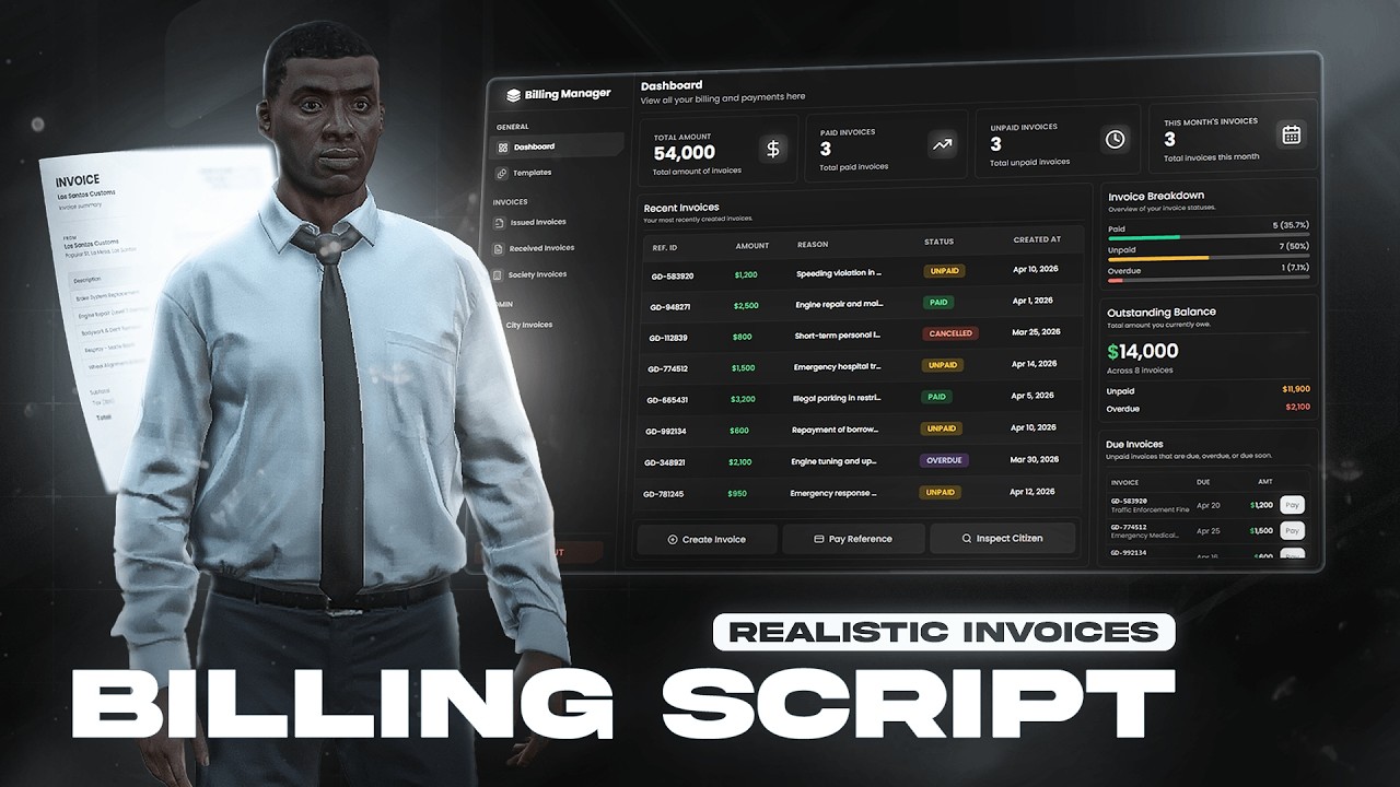 [Billing] ESX QBCore Qbox {ESCROW} video