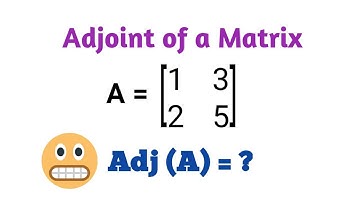 Adjoint Of a Matrix | Matrices | MSBTE diploma I 1st sem basic mathematics