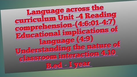 unit 4 language across curriculum
