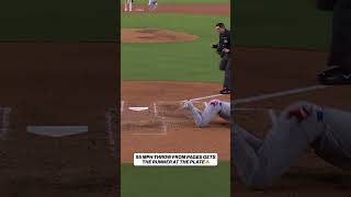 What a throw from Andy Pages to get the out at home! ⛽️ #baseball #mlb