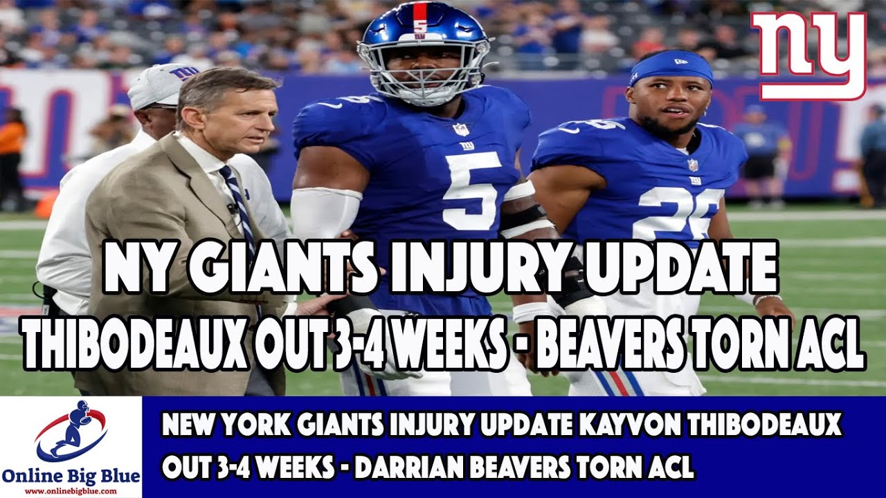 New York Giants Injury Update Kayvon Thibodeaux out 34 weeks Darrian