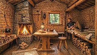 Alone in the Forest Building a Permanent Log House | Off-Grid Forest Cabin