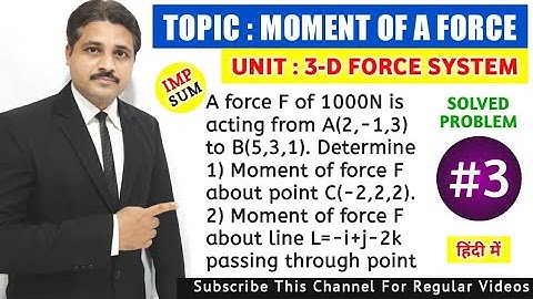 THREE DIMENSIONAL FORCE SYSTEM (MOMENT OF A FORCE SOLVED PROBLEM 3)
