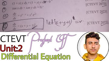 Differential Equation | Lecture:2 | Unit:2 | Engineering Math III | Book Page no 32 | Prashant YT |