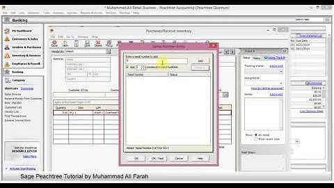 Sage Peachtree  Lesson 20  Purchasing Serialized Stock Items & Adjusting Inventory Reords   YouTube