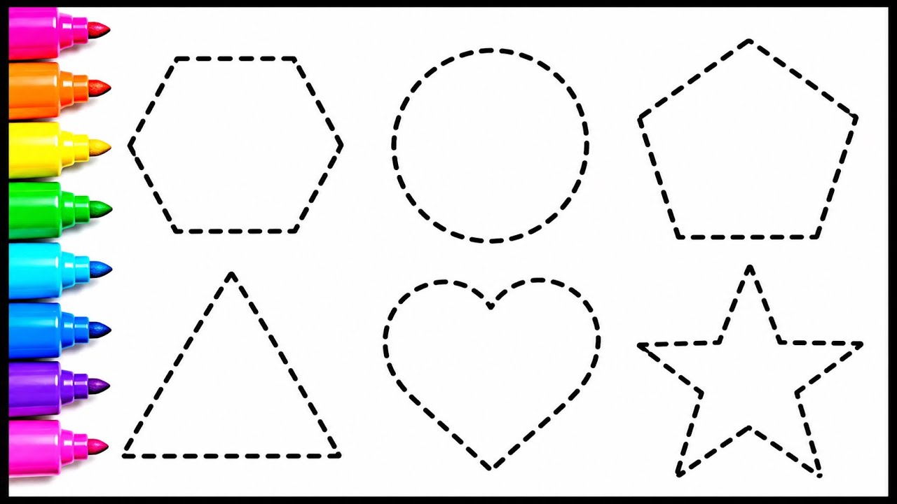 Shapes Drawing 🔺 | Easy Drawing for Toddlers | Kids Drawing - YouTube