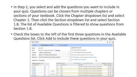 MyLab XL Creating a Quiz or Test New UI 2017