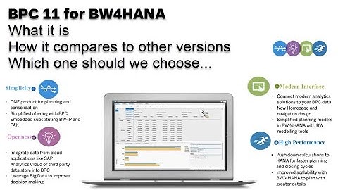BPC 11 for BW4HANA - What it is | How it compares to other versions | Which one should we choose...