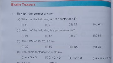 Dav class 5 maths unit 3 Brain Teasers All questions