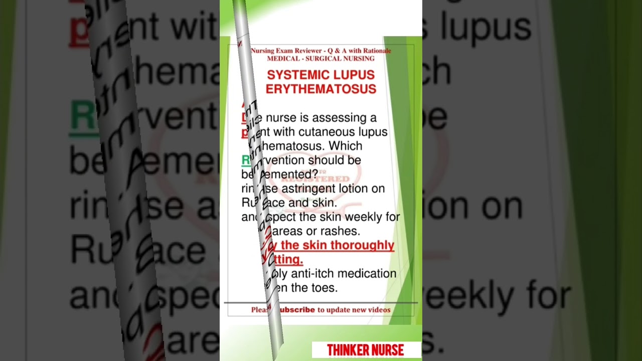 SLE | NURSING EXAM REVIEWER | MEDSURG 