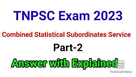 Tnpsc Combined Statistical subordinates service exam tentative Answer key 2023/statistics exam 2023